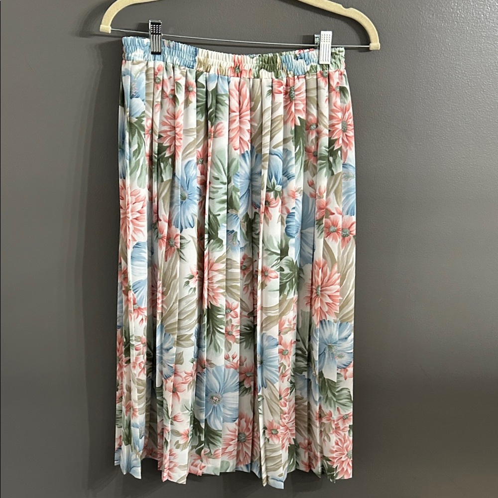 Alfred Dunner Floral Midi Skirt - Pink, Blue, Green